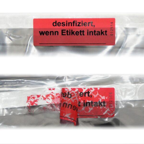 Sicherheitsetiketten mit Aufdruck
