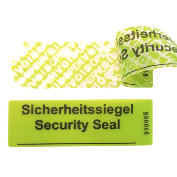 Sicherheitsetiketten mit Aufdruck