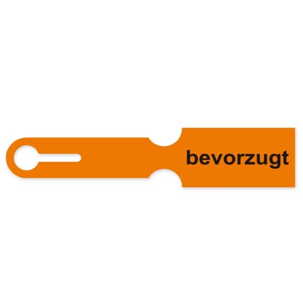 Siebkorbanhänger aus Kunststoff, mit Aufdruck – „bevorzugt“