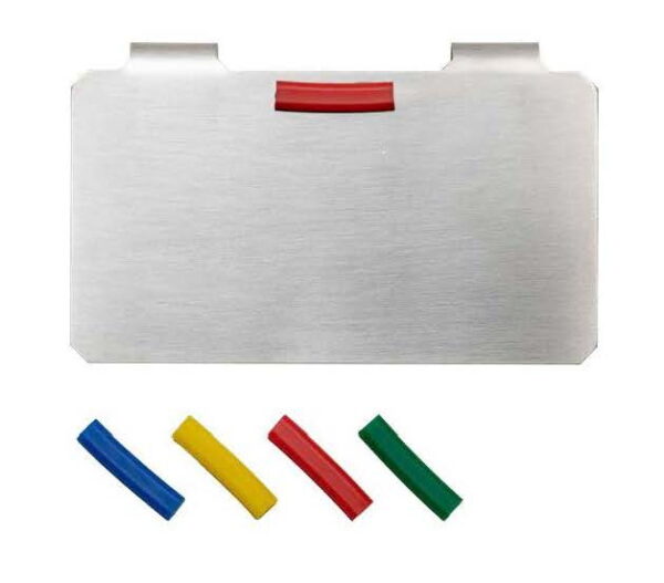 Siebkorbschilder aus Edelstahl mit Farbidentifikation grün  90x50mm